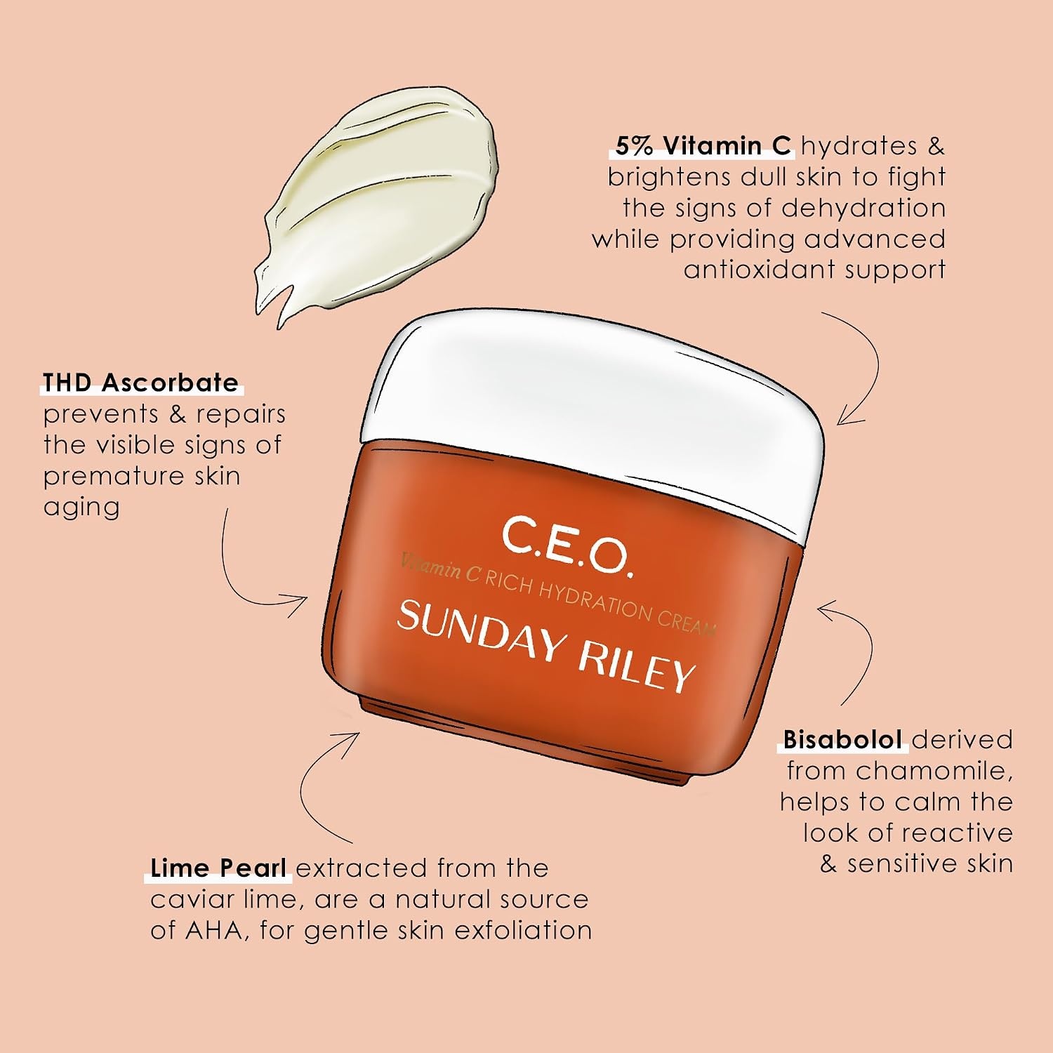 Sunday Riley C.E.O. Vitamin C Rich Hydration Cream Face Moisturizer(1.7 Fl Oz (Pack of 1)) - view 4