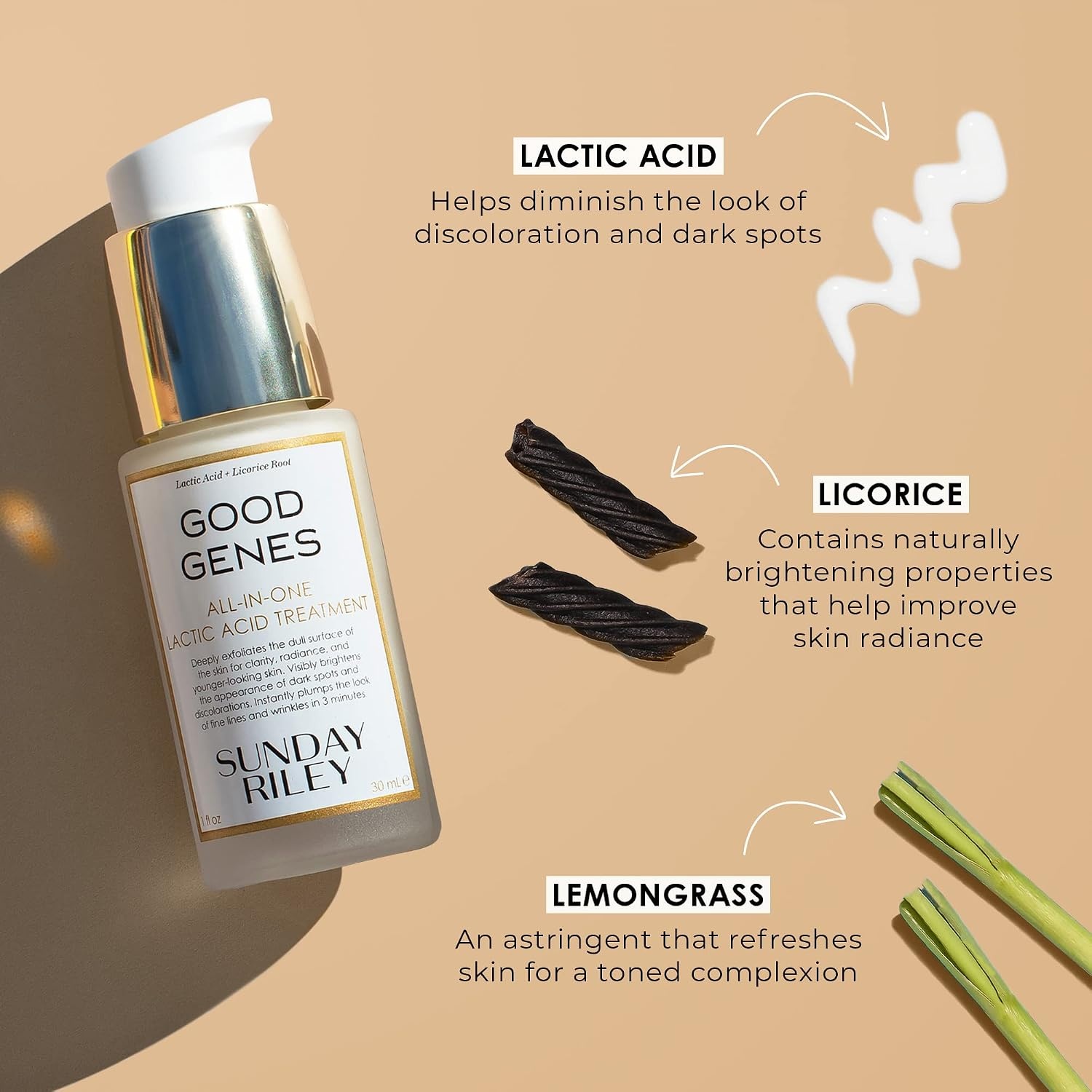 Sunday Riley Good Genes All-in-One Lactic Acid Treatment Face Serum(2 Piece Set 1 Fl Oz & 0.5 Fl Oz) - view 6