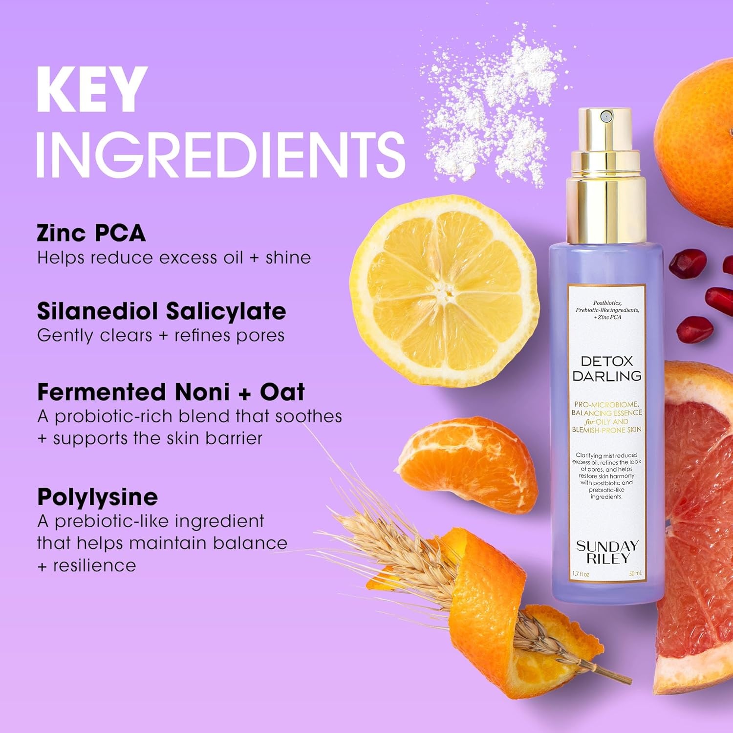 Sunday Riley Detox Darling Balancing Essence Mist for Oily and Blemish-Prone Skin(Purple) - view 3