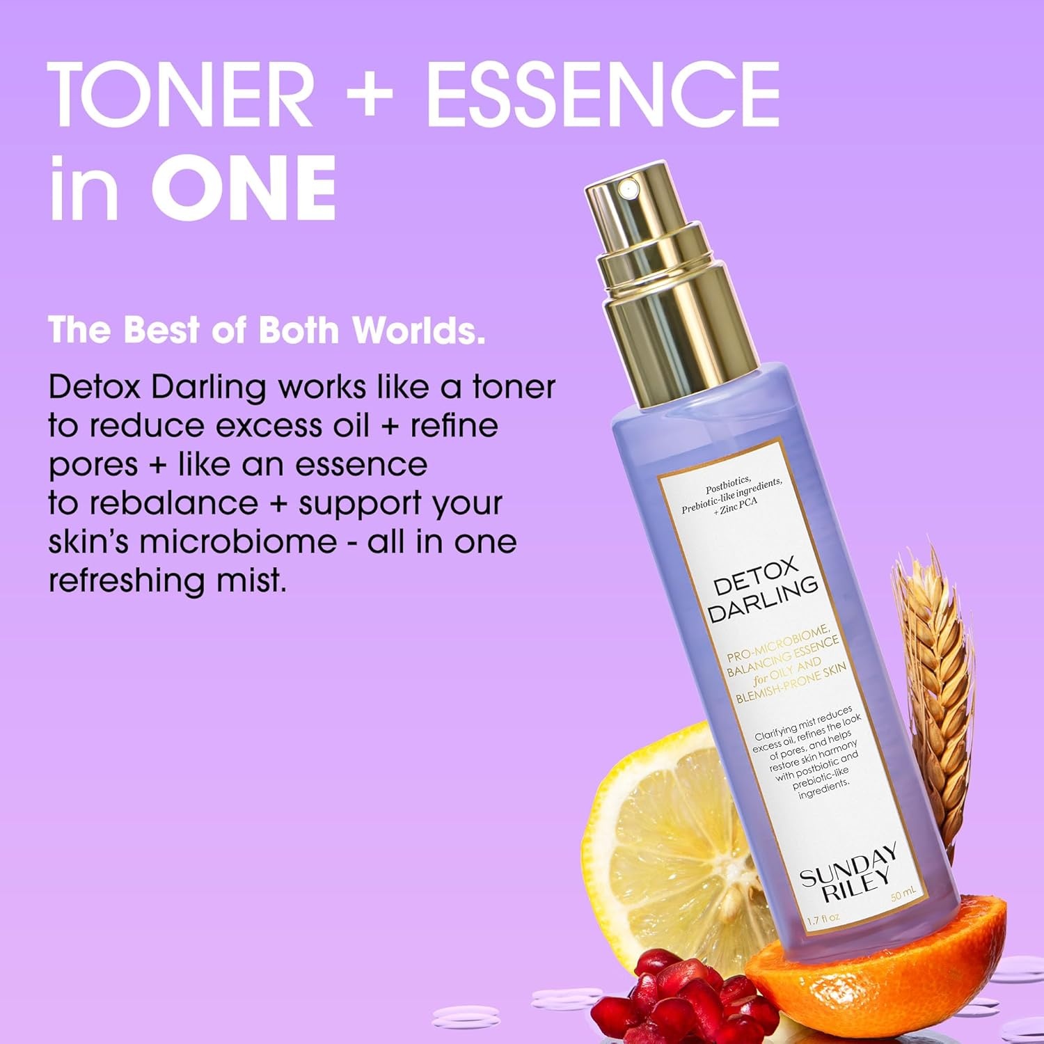Sunday Riley Detox Darling Balancing Essence Mist for Oily and Blemish-Prone Skin(Purple) - view 4