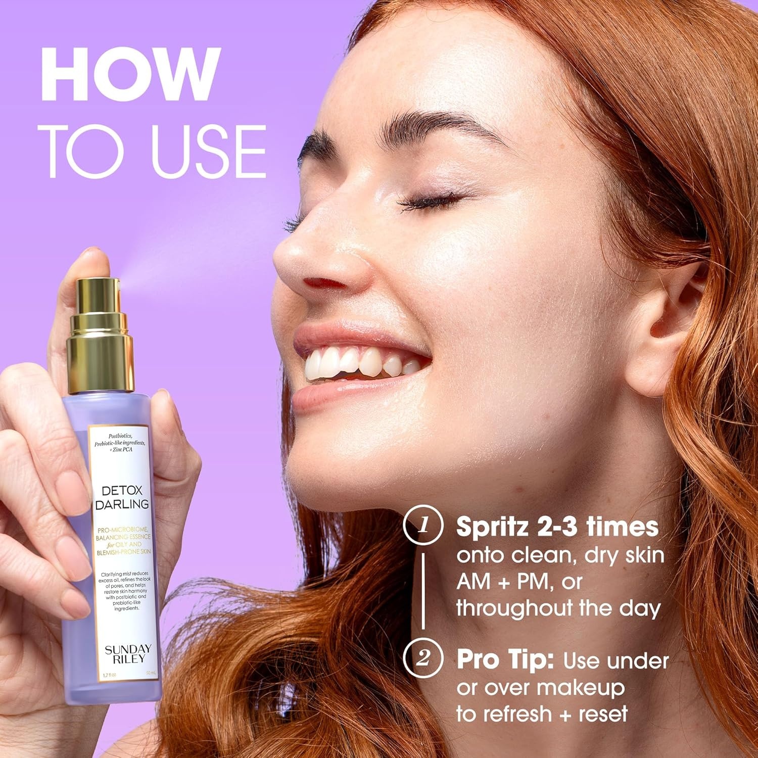 Sunday Riley Detox Darling Balancing Essence Mist for Oily and Blemish-Prone Skin(Purple) - view 5