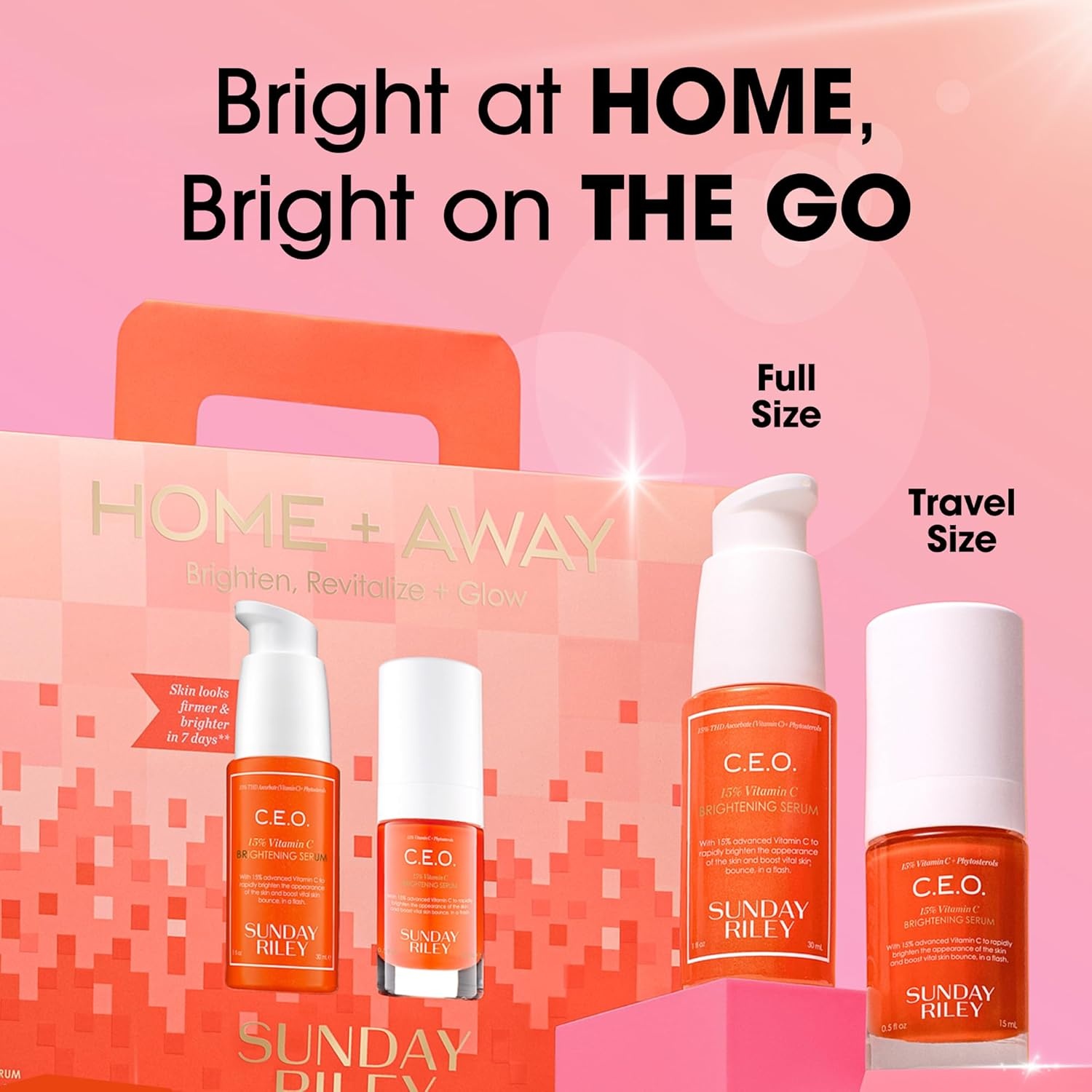 Sunday Riley Home + Away Brighten, Revitalize + Glow Set