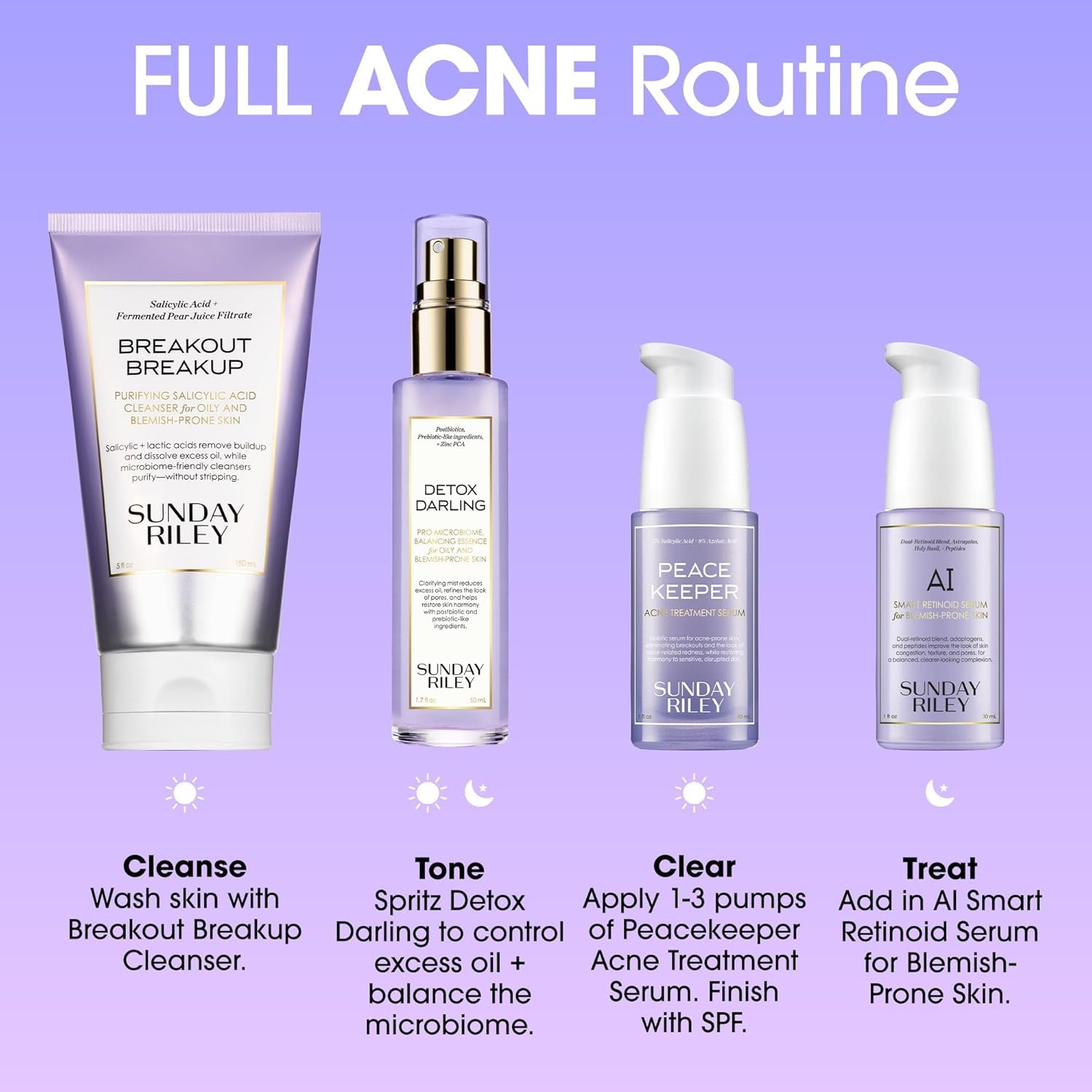 Sunday Riley Breakout Breakup Salicylic Acid Cleanser for Blemish-Prone Skin(Purple) - view 6