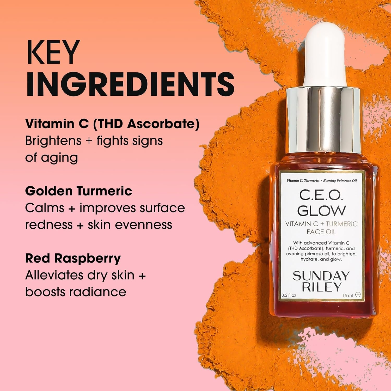 Sunday Riley C.E.O. Glow Vitamin C & Turmeric Face Oil(0.5 Fl Oz (Pack of 1)) - view 3