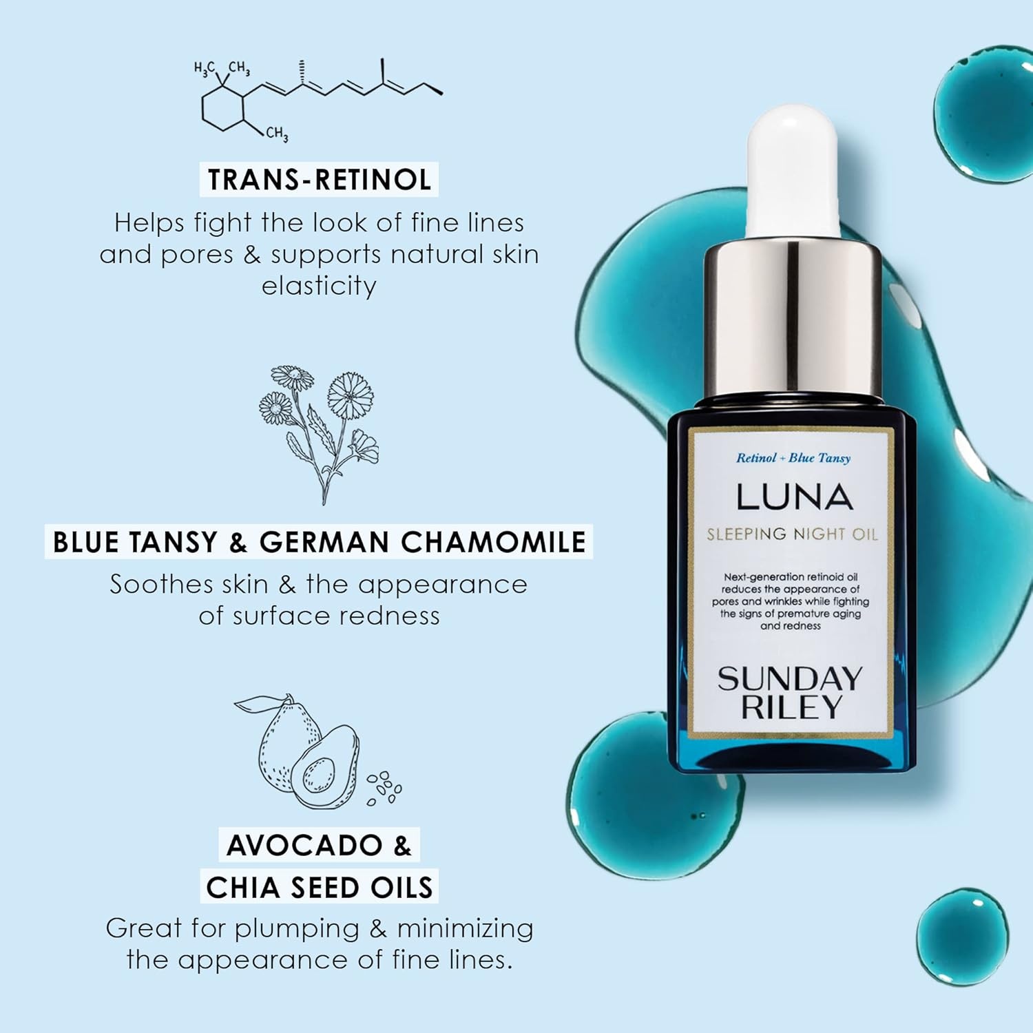 Sunday Riley Luna Retinol Sleeping Anti Aging Night Face Oil(1.18 Fl Oz (Pack of 1)) - view 4